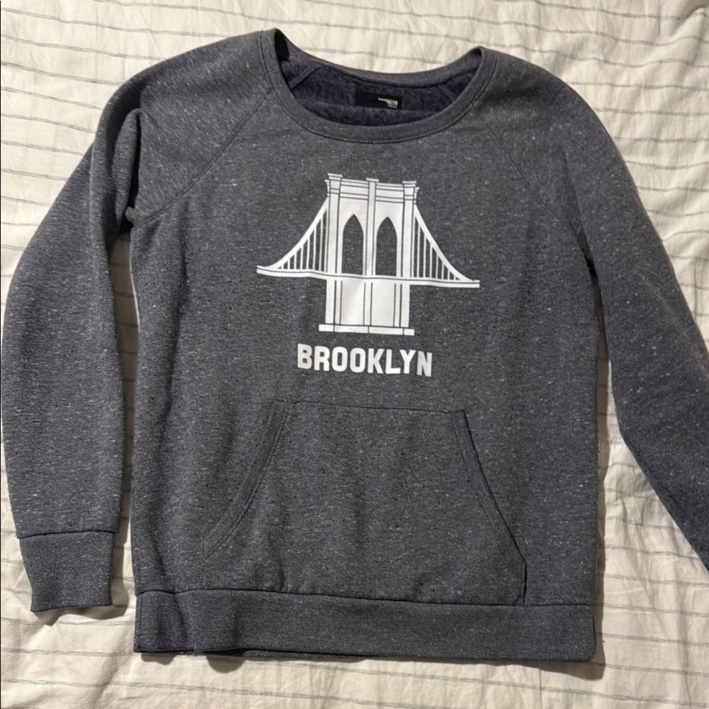 Brooklyn Industries Gray Sweatshirt with White Bridge Design